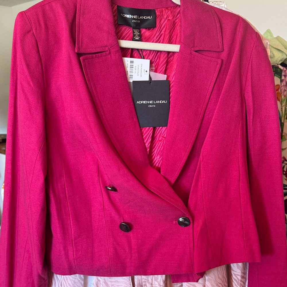 Lux Cotton Tencel Fuschia Blazer, XL, NWT By Landau